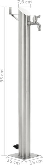vidaXL Decorative Faucet Garden Stainless Steel Floor Round 95cm 95cmx95cm 45456