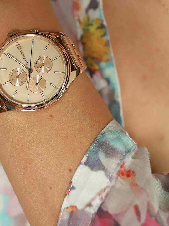 Tommy Hilfiger Whitney Women's Watch with Pink Gold Metal Bracelet