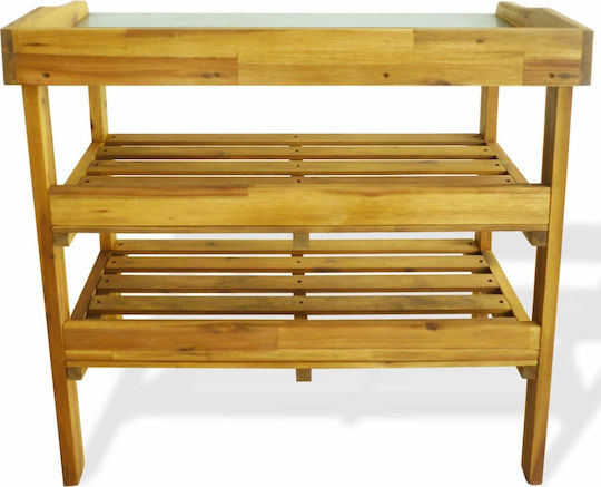 vidaXL Gardening Bench with 2 Shelves Solid Acacia Wood 76x37x92cm 43795 Decorative Workbench Garden Wooden 76cmx37cmx92cm 43795