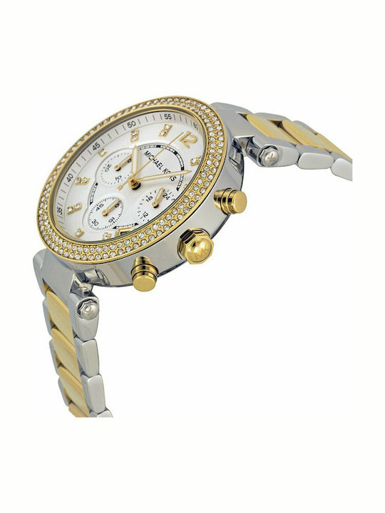Michael Kors Parker Women's Watch Chronograph with Gold Metal Bracelet