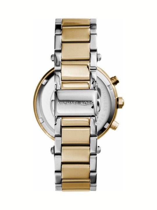 Michael Kors Parker Women's Watch Chronograph with Gold Metal Bracelet