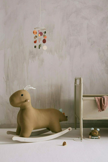 Kids Concept Kinder Dekoratives Zimmermobil Orange aus Holz 16εκ.