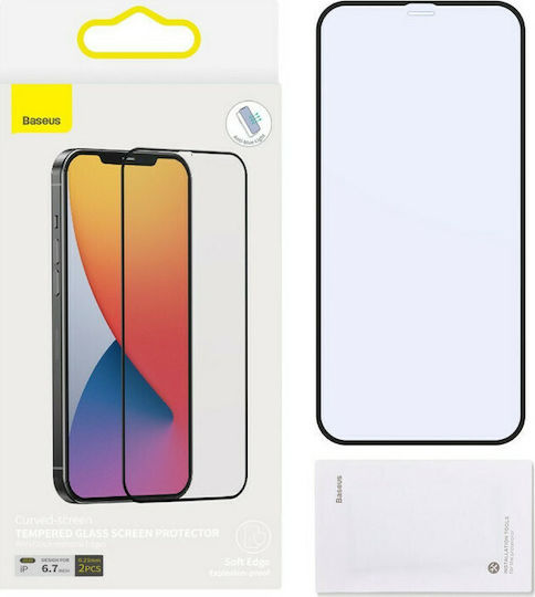 Baseus Anti-Blue Full Face Tempered Glass 2pcs (iPhone 12 Pro Max) SGAPIPH67N-TE01