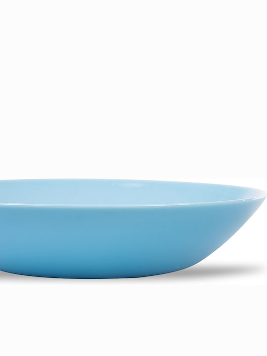 Luminarc Diwali Plate Soup Glass Light Blue with Diameter 20cm