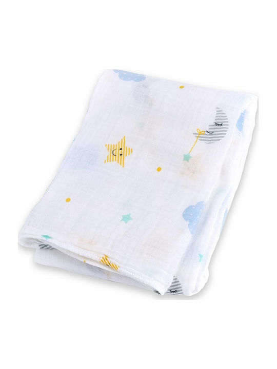 Lulujo Muslin Swaddle Blanket Dreamland Multicolour 120x120cm