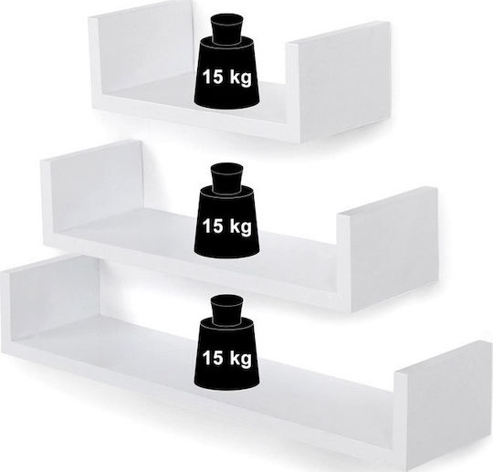 Ράφια White (3τμχ) 60x15x10εκ.