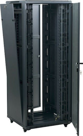 Central Boden Rack-Schrank 47U mit 2 gelochten Türen 60x60x229cm Schwarz 9900 1 600 47/C2