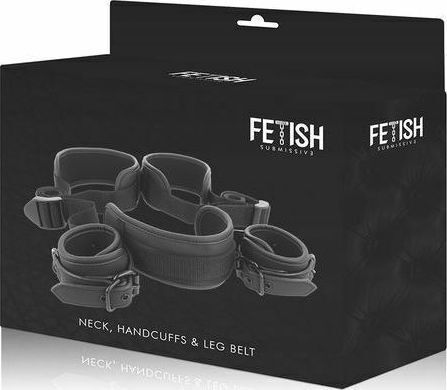 Fetish Submissive Open Leg Set Βοήθημα σε Μαύρο Χρώμα