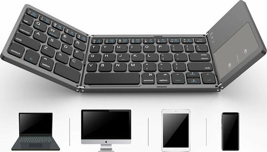 B066T Ασύρματο Bluetooth Πληκτρολόγιο με Touchpad για Tablet Αγγλικό US Γκρι