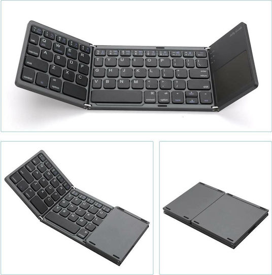 B066T Ασύρματο Bluetooth Πληκτρολόγιο με Touchpad για Tablet Αγγλικό US Γκρι