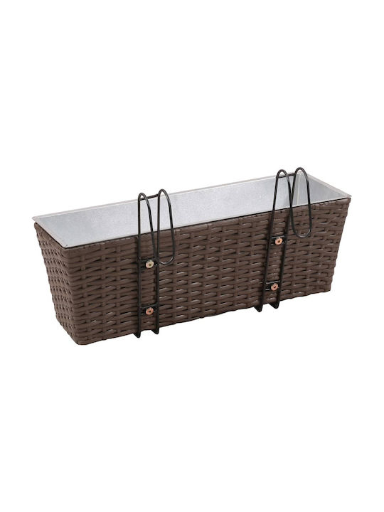 vidaXL Planter Box Hanging 50x17cm Set 2pcs in Brown Color 41087