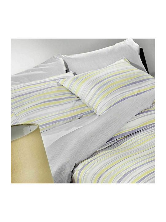 Guy Laroche Set Duvet Cover Cotton 225x245cm Super King with 2 Pillowcases Ripples Lilac