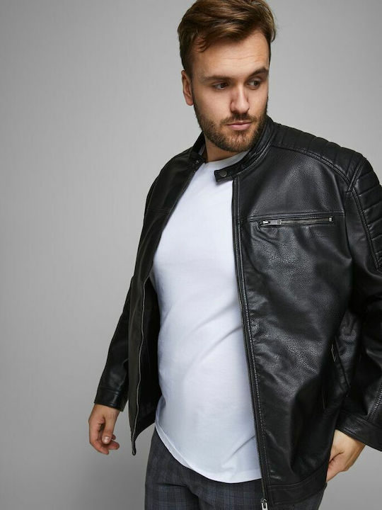 Jacke aus Kunstleder Biker Schwarz