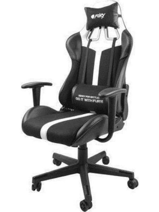 Natec Fury Avenger XL Καρέκλα Gaming Δερματίνης Μαύρο/Λευκό