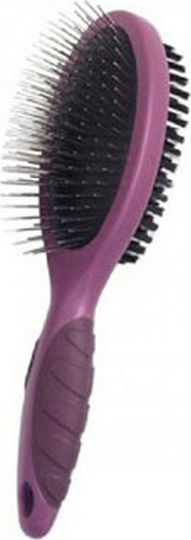 Rosewood Sided Brush Large for Misc Hair Lengths Double Sided for Coat Grooming Burgundy