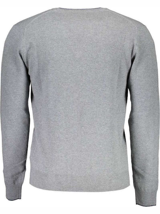 Harmont & Blaine Men's Long Sleeve Sweater with V-Neck Gray HRE008030187-914