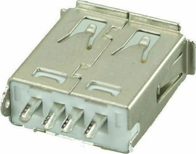 USB 2.0 Connector A TYPE, MID ONE Solder, Silver/White(CON-U019)