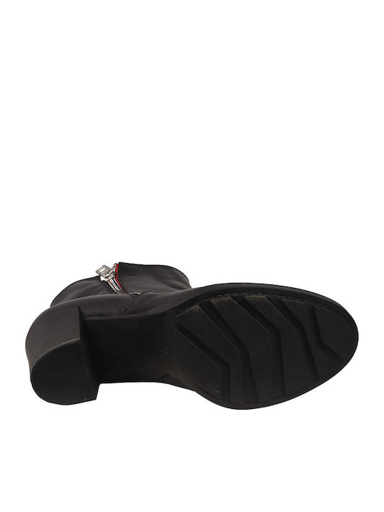 Leder Stiefeletten Damen Schwarz