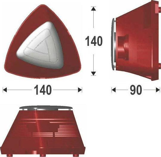 Olympia Electronics BS-505 Alarm System Beacon with Red 230V 13.7x14cm
