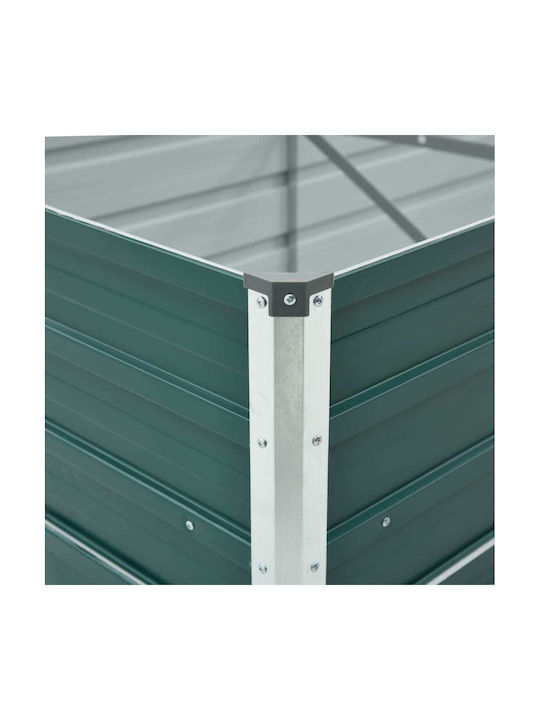 vidaXL Înălțată Verde xxcm Planter Box Metal Verde 480x80x77cm.