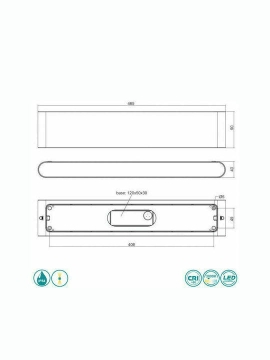 Trio Lighting Thames Wall-Mounted Outdoor Ceiling Light LED IP54 8W with Warm White Light Double Beam