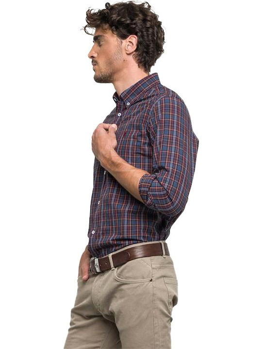 Long Sleeve Checked Blue Shirt