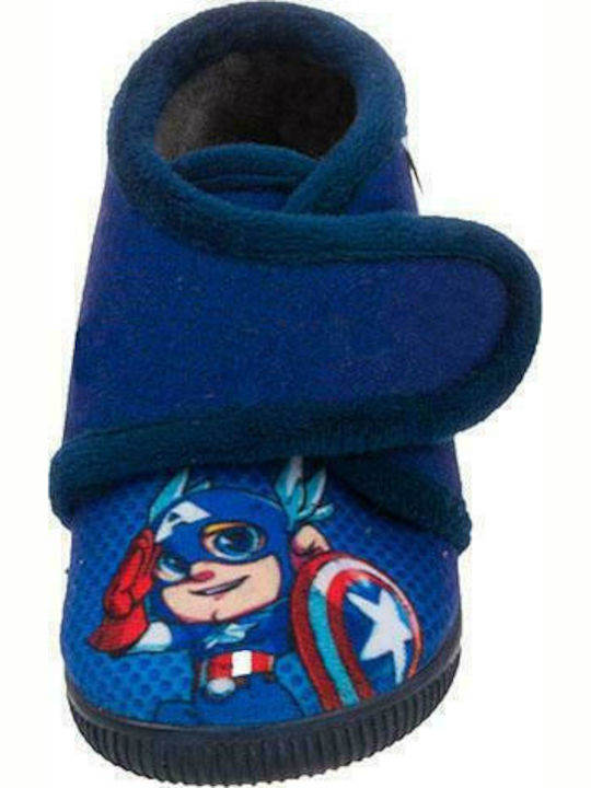 Meridian Shoes Kids Slipper Ankle Boot Blue Captain America