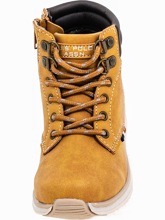 U.S. Polo Assn. Chad-Tan Kids Suede Boots with Zipper Yellow