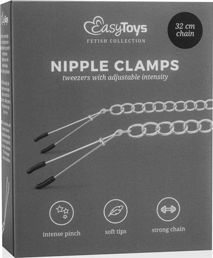 Easytoys Tweezer Nipple Clamps Σφιγκτήρες Θηλών σε Ασημί Χρώμα