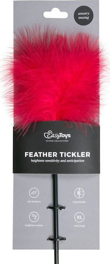 Easytoys Long Feather Tickler Перо за Гъделичкане в Червен Цвят