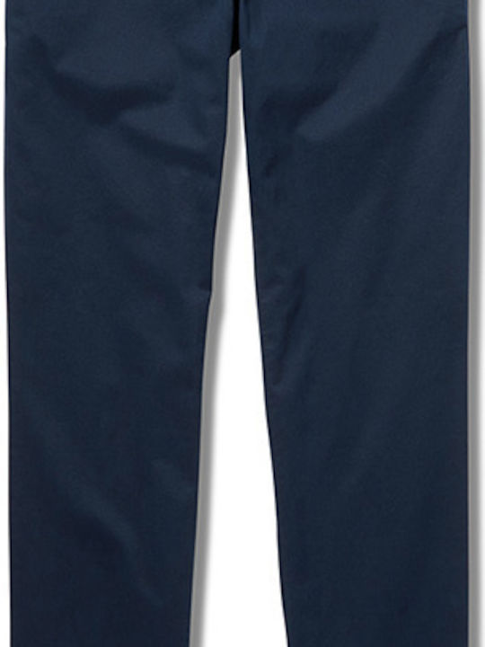 Stretch Twill Pantaloni Chino Elastic cu Croială Slim Albastru marin