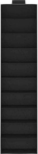 vidaXL Fabric Hanging Clothing Shelf in Black Colour 15x30x120cm 2 Pieces