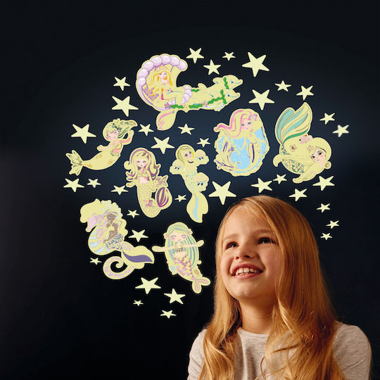Brainstorm Kids Glow-in-the-Dark Wall Sticker Stars & Mermaids