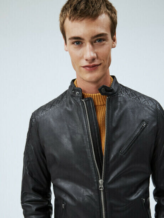 Defoe Lederjacke Jacke Biker Schwarz