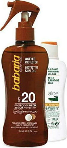 Babaria Σετ με After Sun & Λάδι Μαυρίσματος SPF20 2τμχ