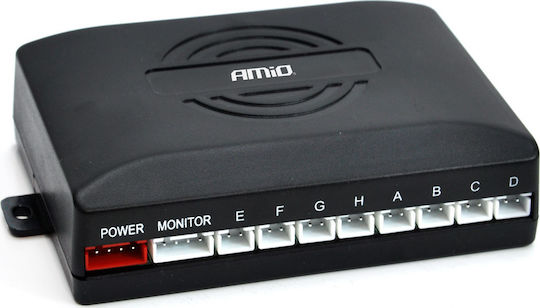 AMiO Car Parking System Gold with Screen and 8 Sensors 18mm in Black Color