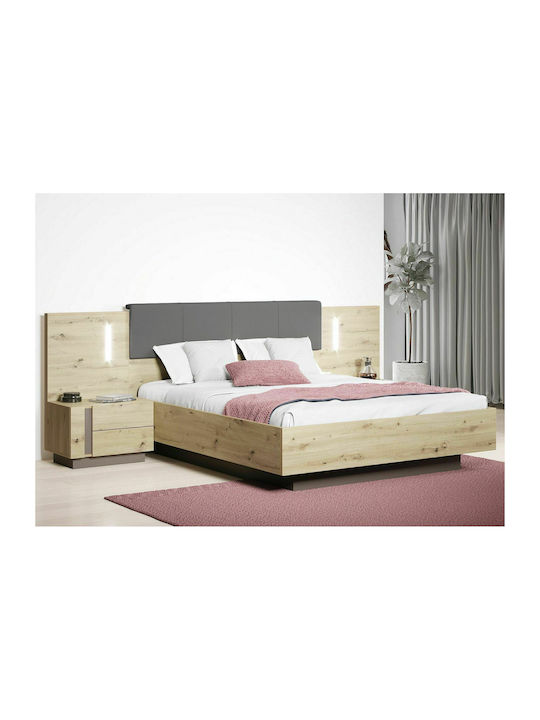 Bedroom Furniture Set Arco Φυσικό 160x200cm 3pcs