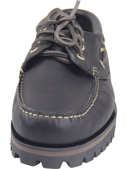 Δερμάτινα Ανδρικά Boat Shoes σε Μαύρο Χρώμα