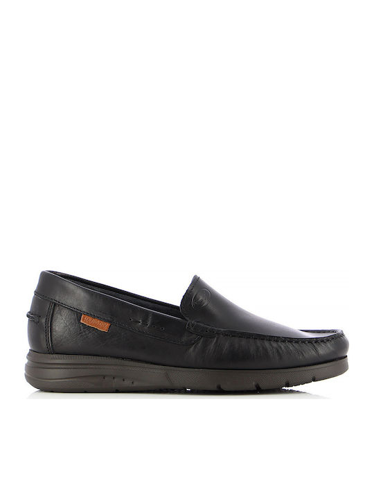 Sea & City Men's Leather Boat Shoes Black