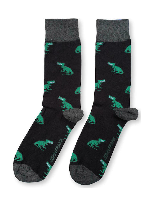 John Frank Fun Dinosaur Herren Gemusterte Socken Mehrfarbig 1Pack