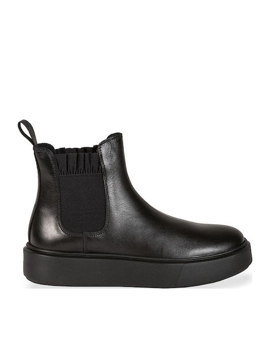 Leather Women's Ankle Boots Black