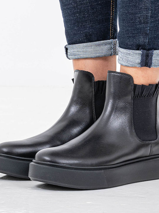 Leather Women's Ankle Boots Black