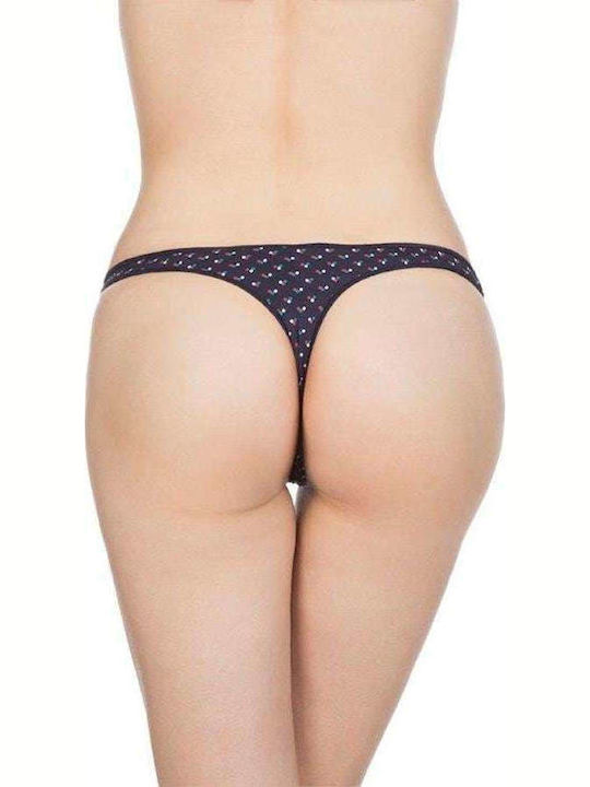 Bamboo Women's String 2Pack Bordeaux/Navy Blue