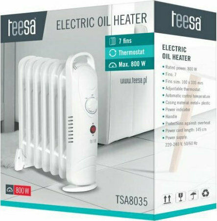 Teesa Oil Filled Radiator with 7 Fins 800W