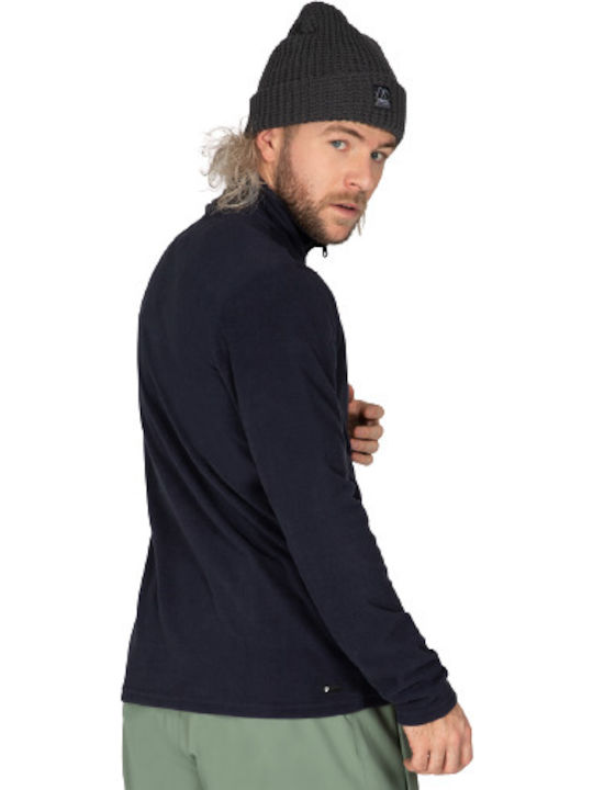 Protest Perfecto Fleece Men's Long Sleeve Blouse with Zipper Navy Blue