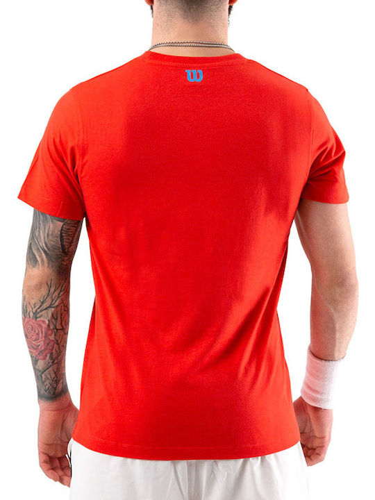 Wilson Nostalgia Tech Herren Sport T-Shirt Kurzarm Rot