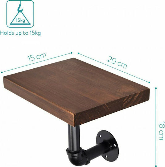 Поставки Стенен Industrial Pipe Кафяв 3бр 15x20x18см.