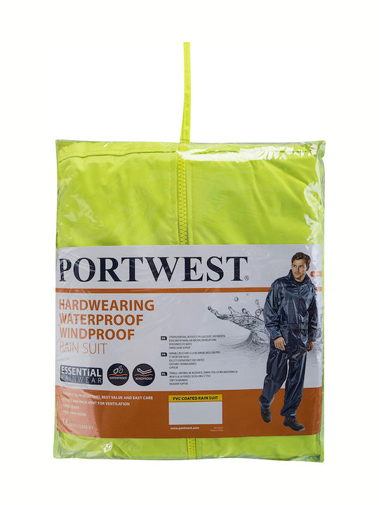 Portwest Imbrăcăminte Impermeabilă Pentru Bărbați Costum De Lucru Galben