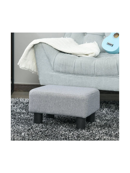 Stool Footstool Upholstered with Fabric Gray 40x30x24cm