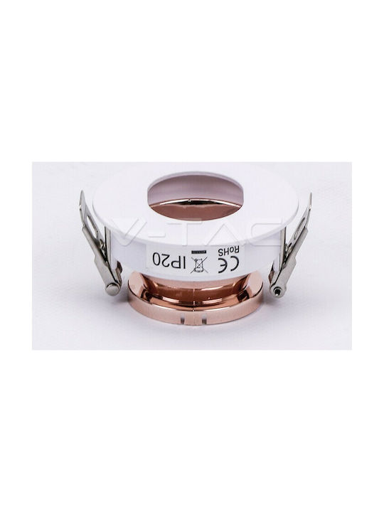 V-TAC Rund Metallisch Einbau Spot mit Fassung GU10 Rose Gold 7.5x7.5cm. 1Stück